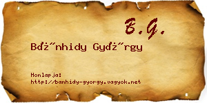Bánhidy György névjegykártya